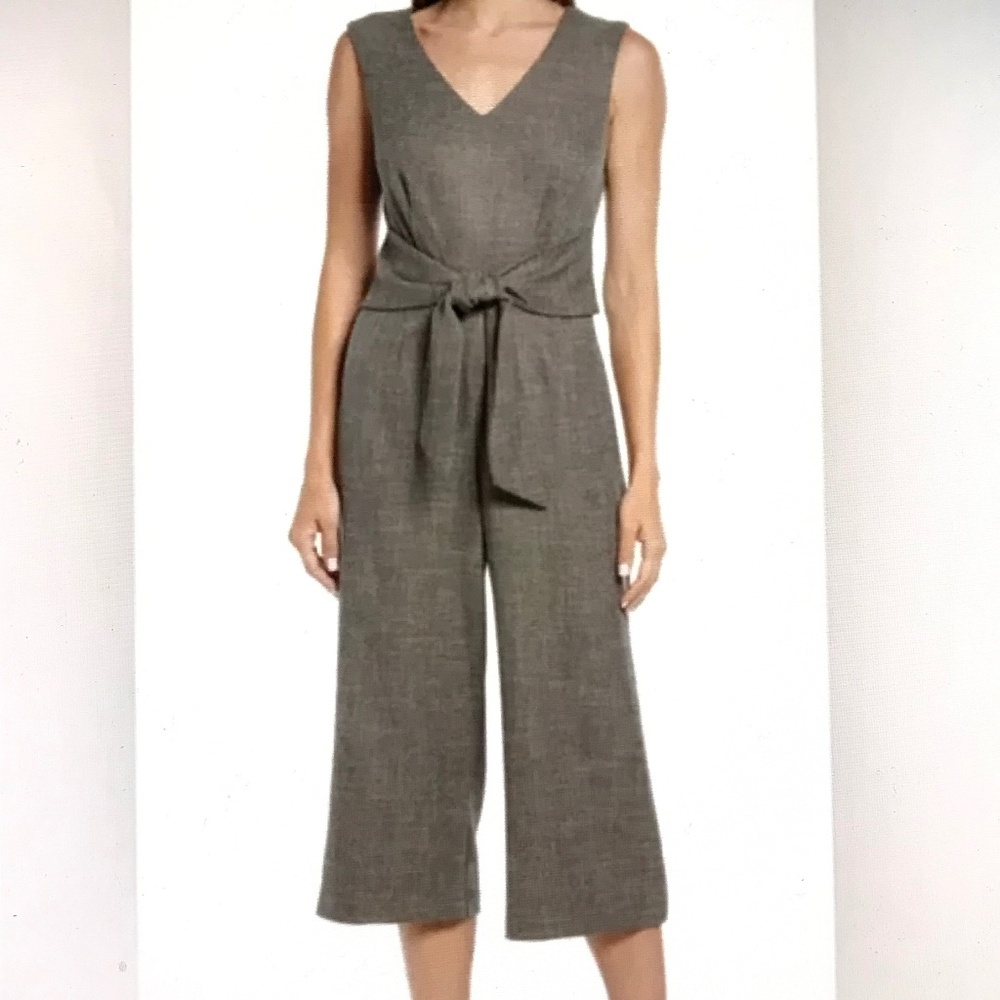 CONNECTED APPAREL Cropped Wide Leg‎ Jumpsuit Women’s Size 12 NWT